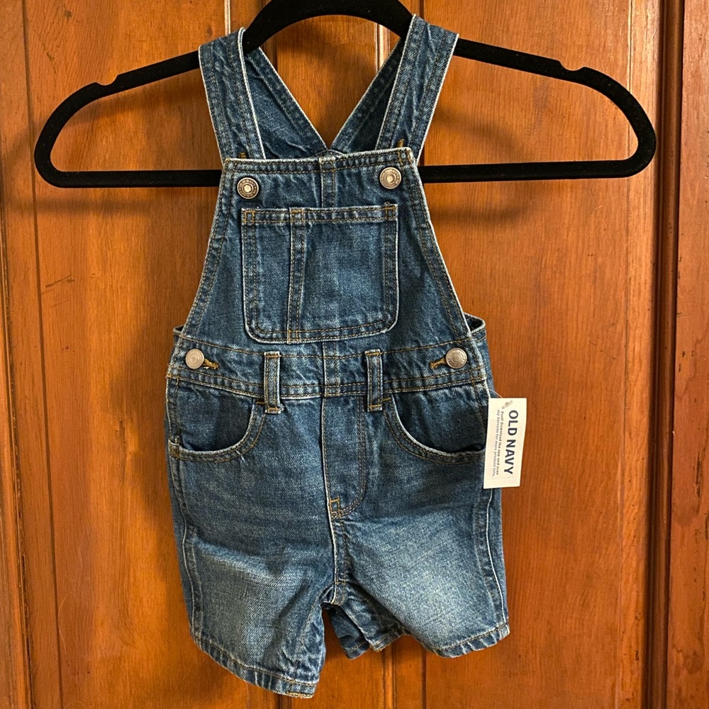 ON Unisex Dark-Wash Jean Shortalls for Baby 12-18m